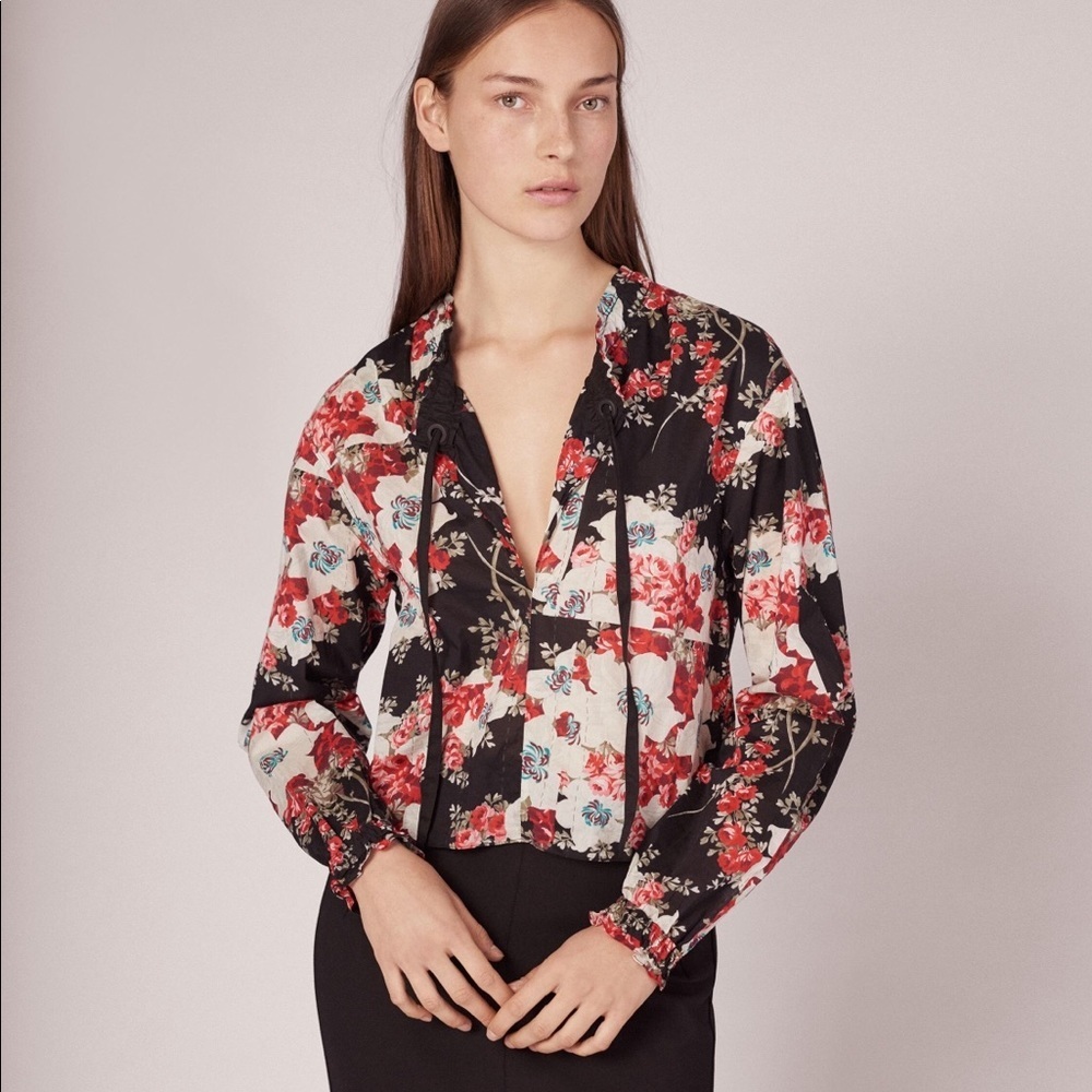 • Rag & Bone • Verna Floral Patchwork Blouse Large
